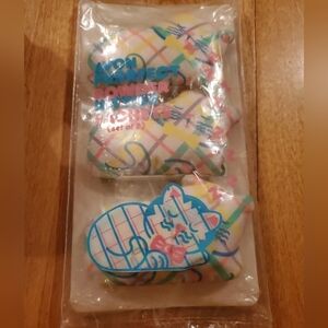 Vintage 1992 Avon Purrfect Powder Kitties Sachets Set of 3 Pastel Plaid